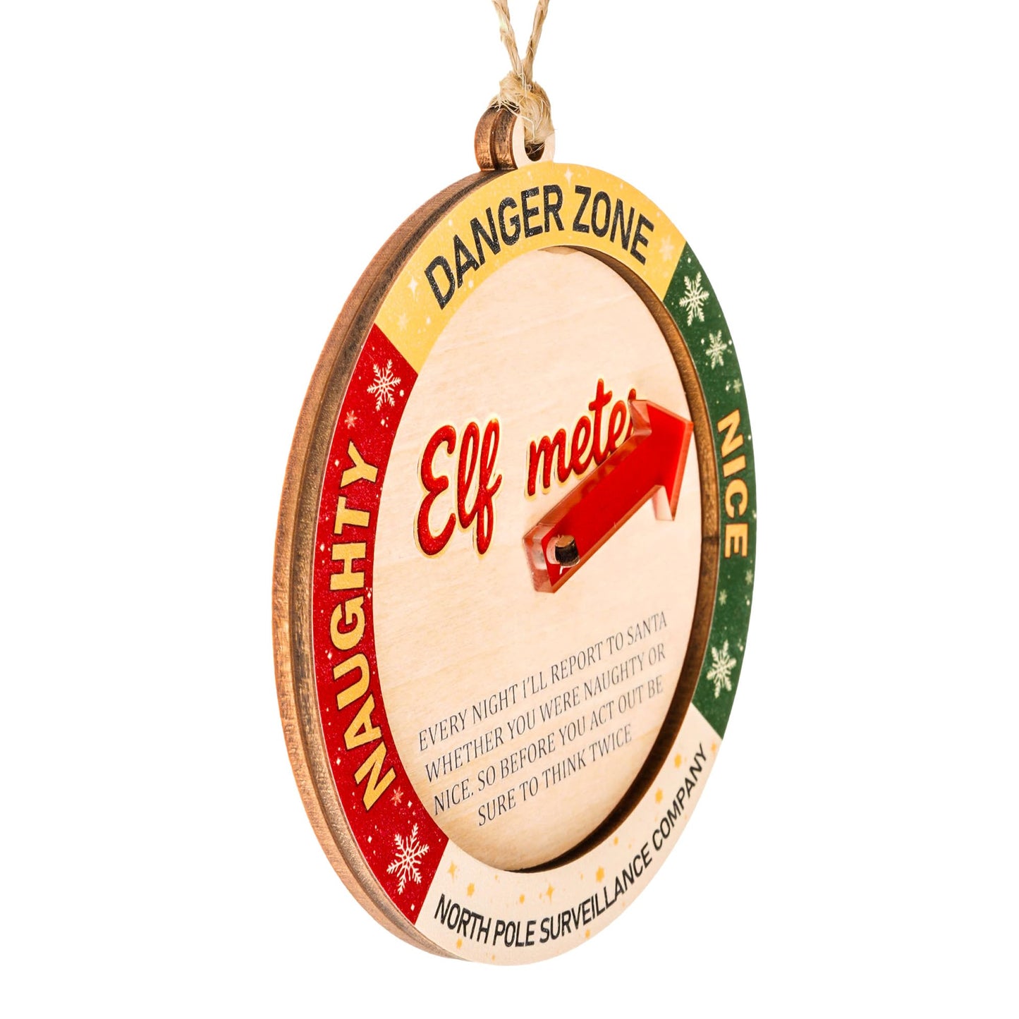 Naughty or Nice Elf Meter Ornament 2025 – Christmas Ornament