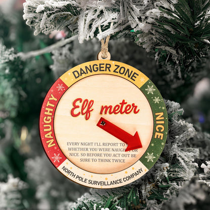 Naughty or Nice Elf Meter Ornament 2025 – Christmas Ornament