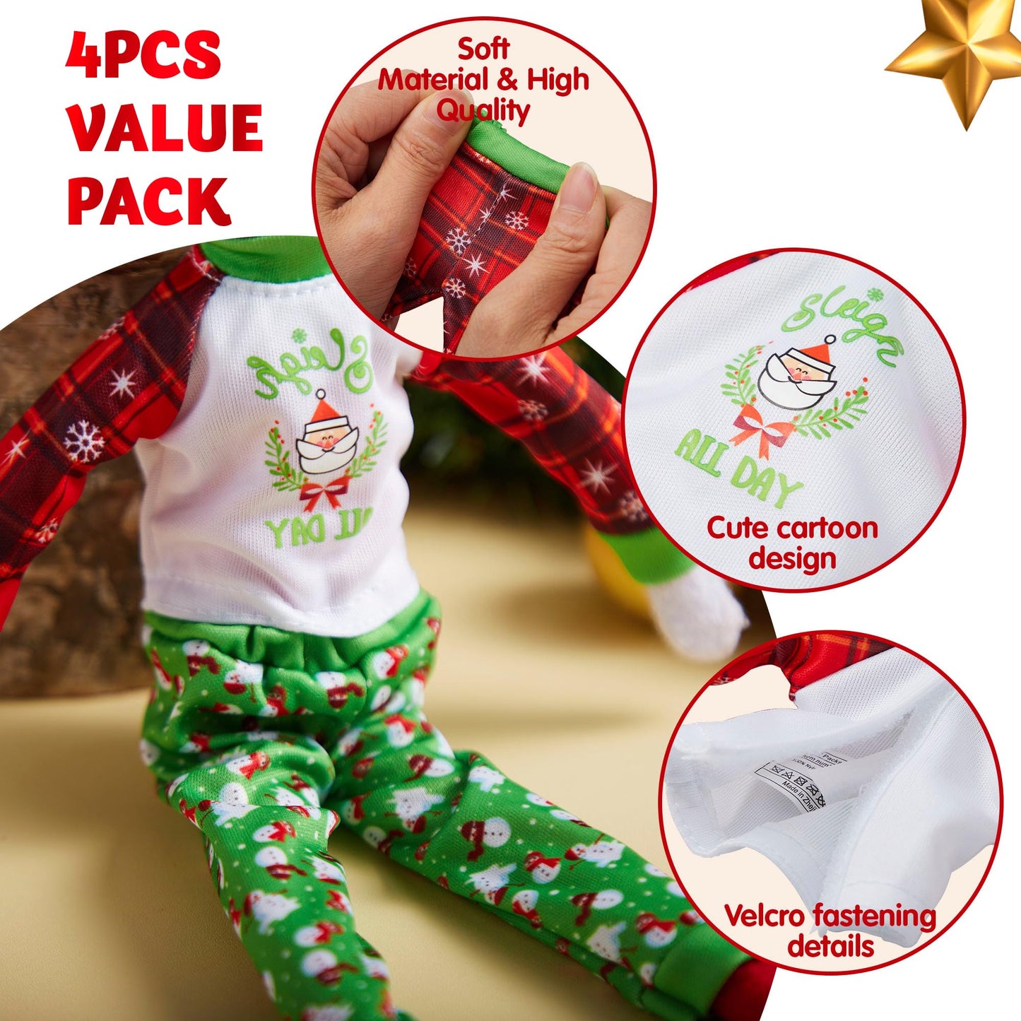 Christmas Elf Doll Pajamas