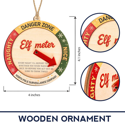Naughty or Nice Elf Meter Ornament 2025 – Christmas Ornament