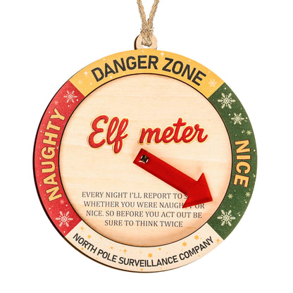 Naughty or Nice Elf Meter Ornament 2025 – Christmas Ornament