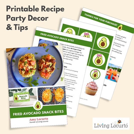 Fried Stuffed Avocado Bites - Printable Recipe & Avocado Party Decor