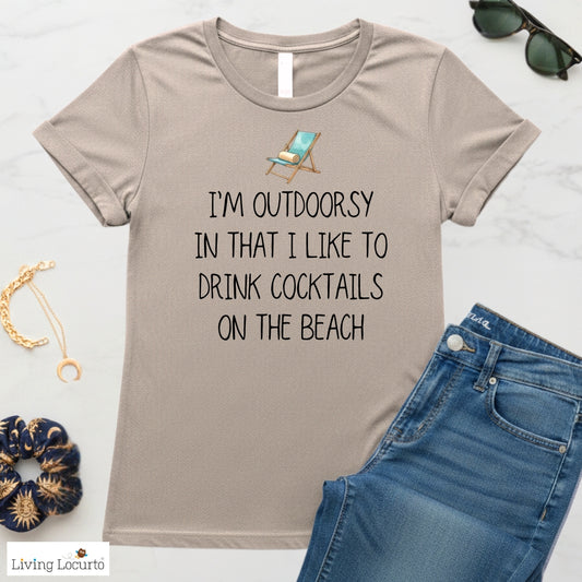 I'm Outdoorsy (Beach) - Funny Women's T-Shirt