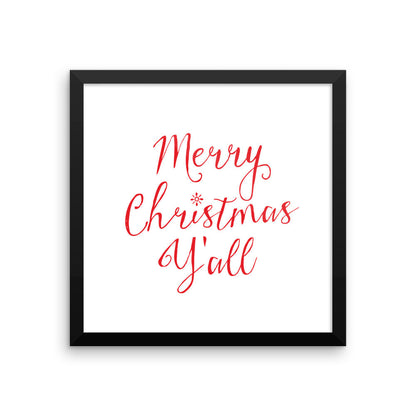 Merry Christmas Y'all 14x14 Framed Poster